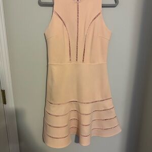 Elegant Pink Womens Dress Size Medium Keyhole Back Bell Hem Sleevless